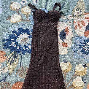 Brown Beaded Maxi Dress